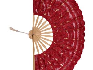 Χειροποίητη βεντάλια (27cm) κόκκινη Silk Fashion | Maril Home
