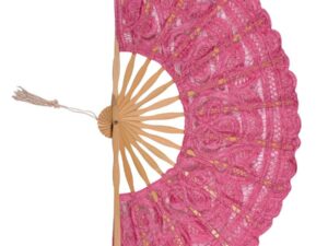 Χειροποίητη βεντάλια (27cm) ρόζ Silk Fashion | Maril Home