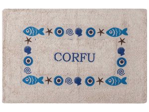 Πατάκι μάτι CORFU (40cm x 60cm) μπλέ Silk Fashion | Maril Home